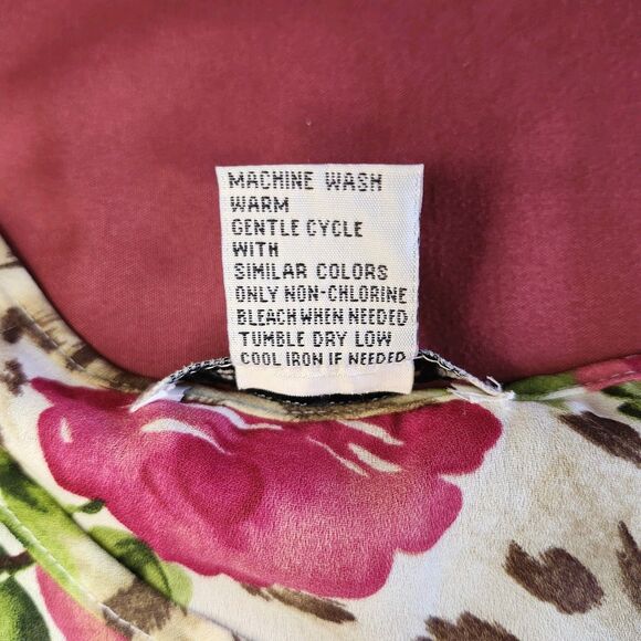 Notations Floral Leopard Print Sleeveless Tank Top Blouse XL Brown Pink - Picture 5 of 8